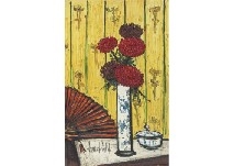 CRYSANTHEMES ET EVANTAIL by Bernard Buffet